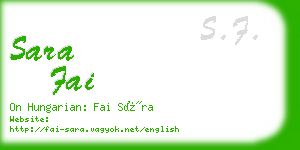 sara fai business card